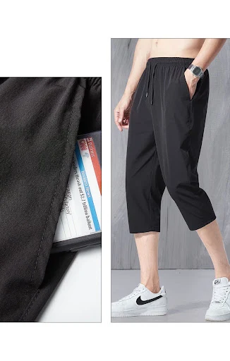 Title 5, Cropped Sommerhose für Herren Dünn Slim-fit Cas...