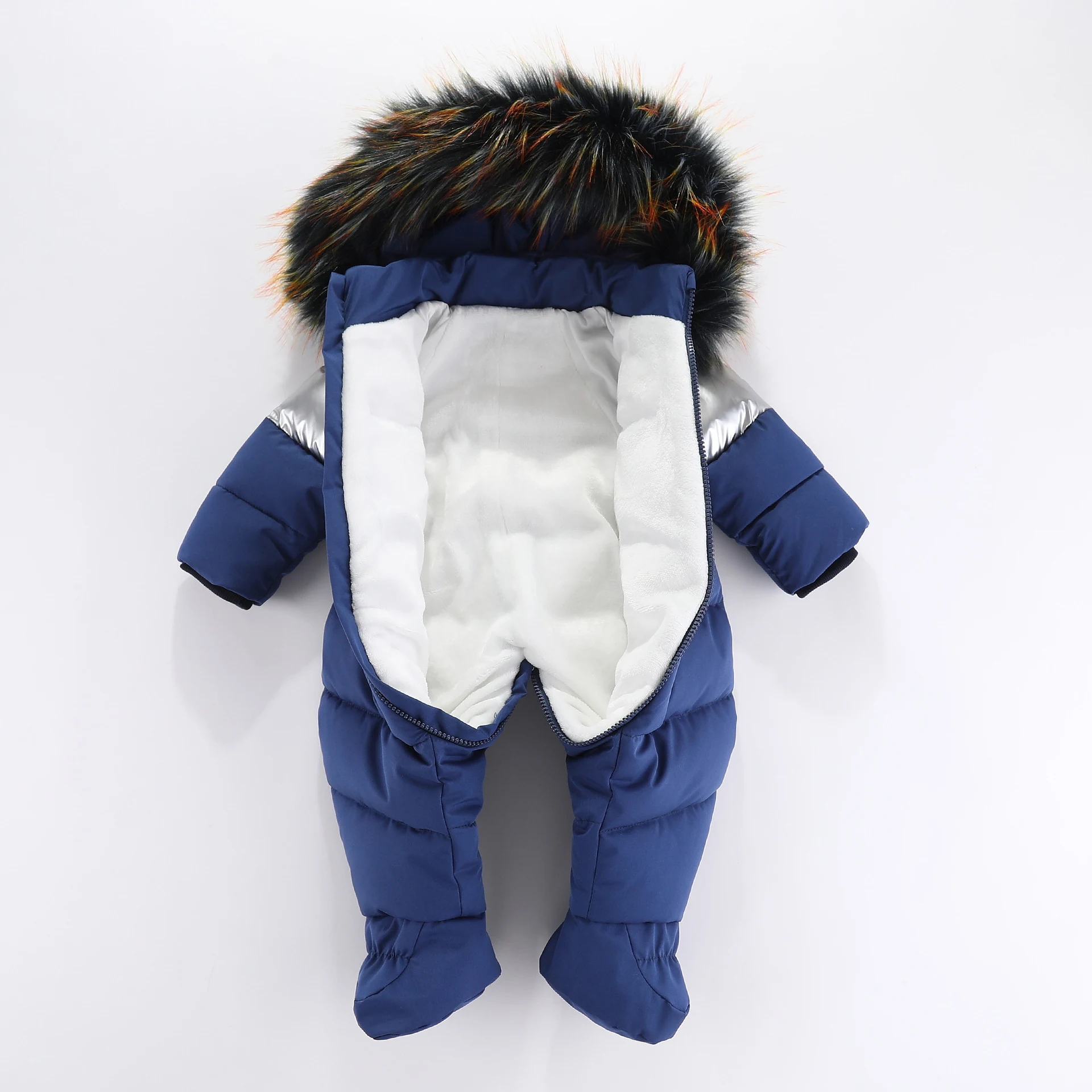 Title 5, Macacão infantil com gola de pele de inverno, e...