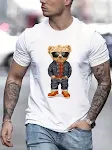 Paint Bear Pattern Printed Short-sleeved T-shirt. Comfortable and stylish for everyday wear. Perfect for a casual look t — photo 4