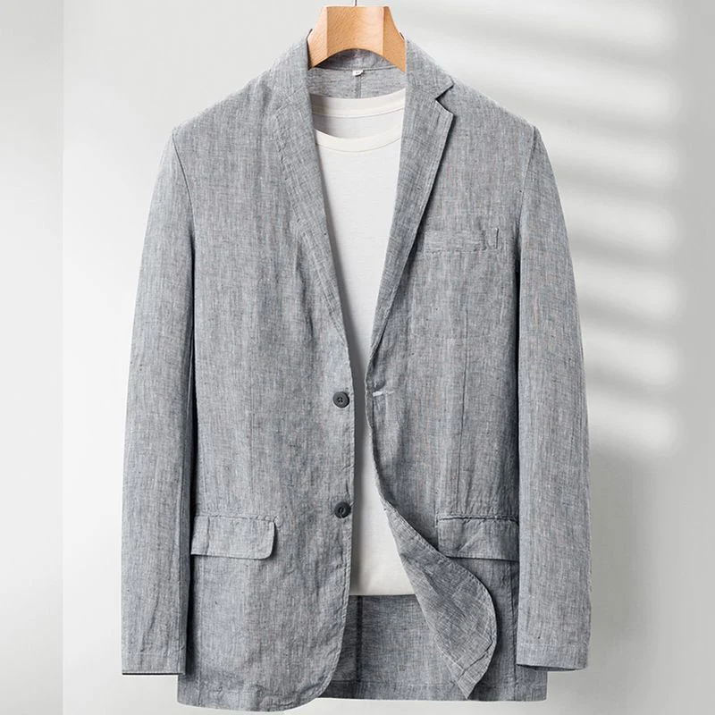 Linen Loose Plus Size Suit Men's Casual Jacket Breathable, comfortable, and stylish. Perfect for warm weather and a rela — photo 1