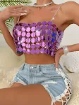 2023 New Sexy Nightclub Solid Color Acrylic Stitching Vest. European and American style, perfect for a night out, highli — photo 13