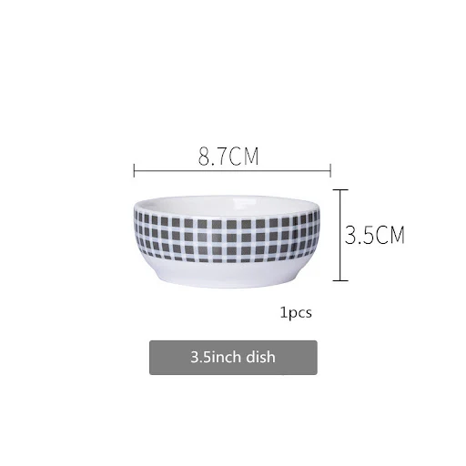 Title 5, Creative Ceramic Checkered Stripes Plate Cutler...
