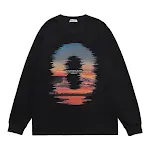 Moletom solto estampado Reflexão do Pôr do Sol para homens, estilo casual e confortável, perfeito para um visual descontraído e moderno. — foto 8