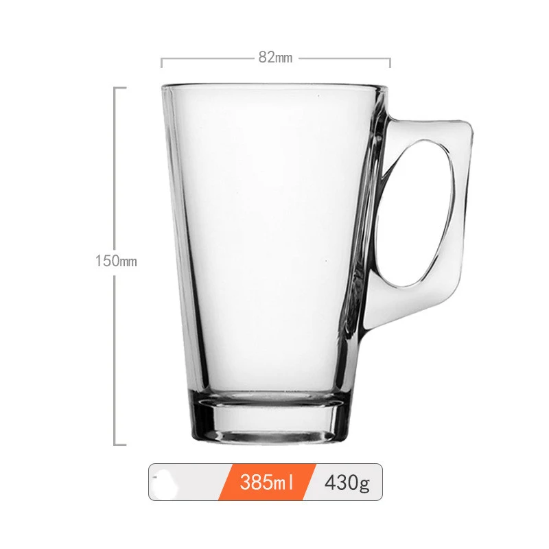 Simple Square Handle Glass Latte Coffee Cup, enjoy your daily latte with style and ease, featuring an easy-to-clean desi — photo 1
