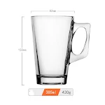 Simple Square Handle Glass Latte Coffee Cup, enjoy your daily latte with style and ease, featuring an easy-to-clean desi — photo 1