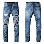 Men's Hole & Patch Jeans, Scraped Design, Popular. Get a unique, stylish look with these comfortable and trendy jeans, p — photo 12