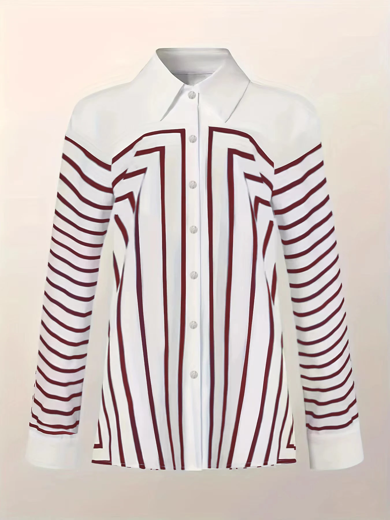 Title 4, Herfst Gestreept Shirt Dames Lange Mouw Los Zij...