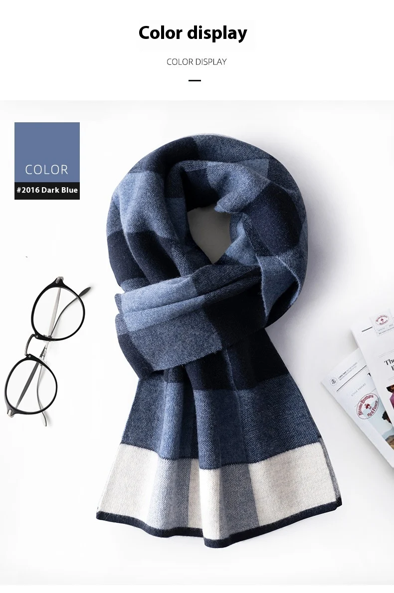 Men's Wool Scarf Winter Plaid Double-sided. Stay warm and stylish this winter with this soft and comfortable accessory. — photo 5