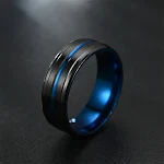 Anel de Dominação Masculina Preto Nobre Elegante de Alta Qualidade, com Fenda Colorida, para Homens Dominantes e Sofisticados. — foto 2