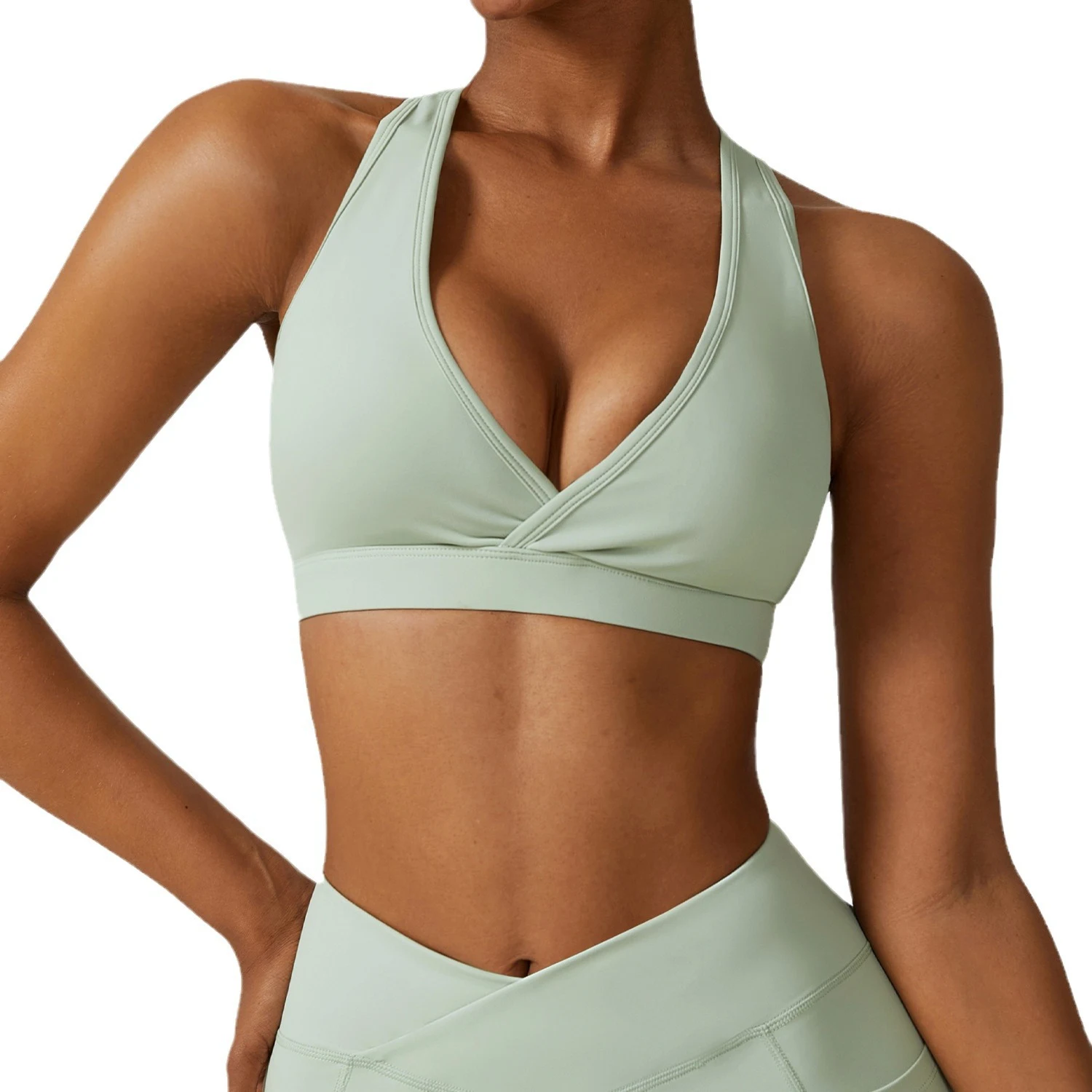 Intimo sportivo da donna a tinta unita, ad asciugatura rapida e aderente, perfetto per l'allenamento e lo sport. — foto 29