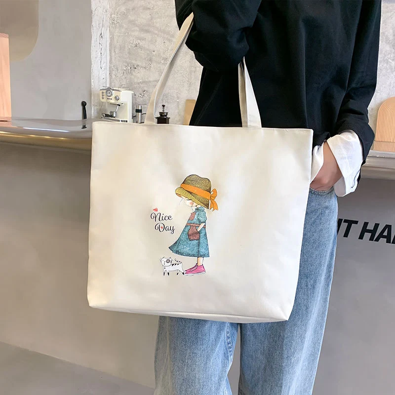 Women's Canvas Bag New Shoulder Handbag Student Tote One Piece Spacious and durable bag perfect for everyday use, school — photo 53