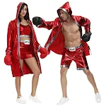 Fantasia de boxeador vermelho para casal perfeita para cosplay. Divirta-se em eventos, festas temáticas ou sessões de fotos com este traje. — foto 5