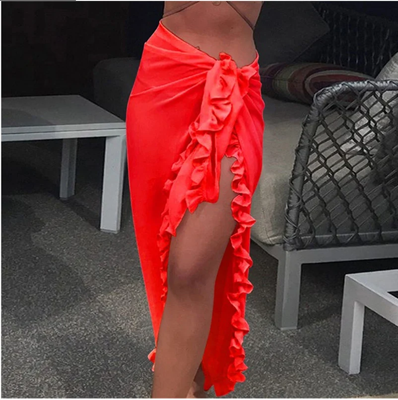 Women's Outdoor Sun-proof Beach Skirt, Chiffon Lace Skirt, perfect for sunny days and beach trips, lightweight and provi — photo 3