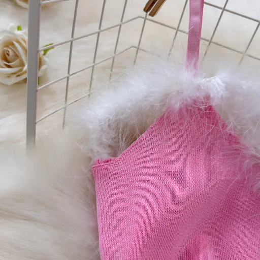 Title 4, Furry Stitching Hip Base Sling Dress