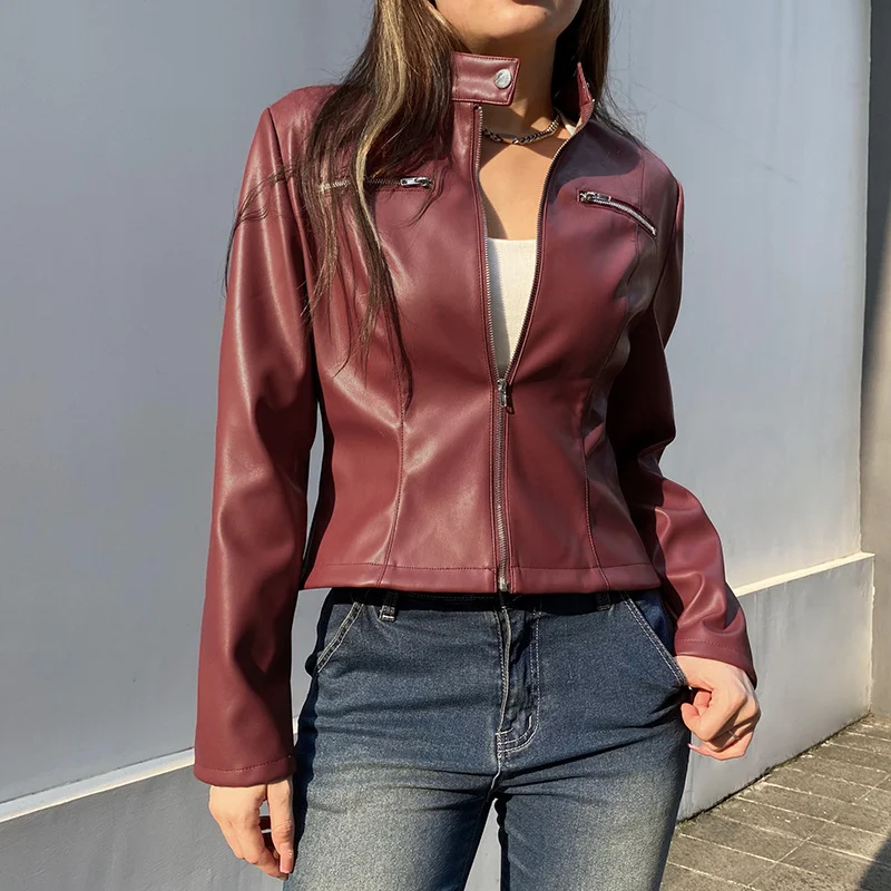Title 6, PU Leather Zipper Pocket Slim Fit Slimming Long...