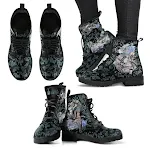 Botas femininas de couro cano alto oversized com estampa digital de desenho animado, conforto e estilo para um visual único e moderno. — foto 8