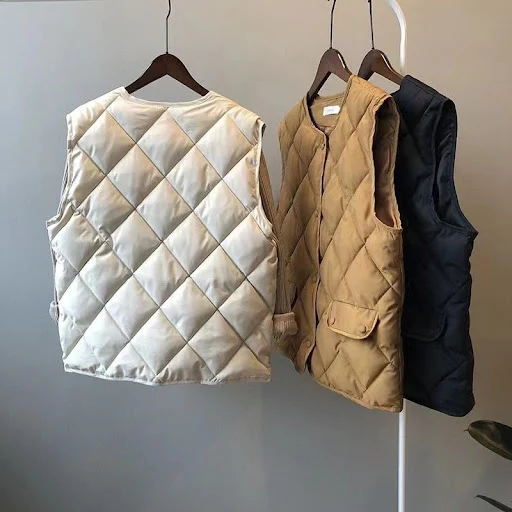 Title 16, Damen Kurze Baumwolljacke Weste Lockere Pufferj...