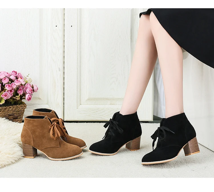 Title 3, Fashionable Suede High Heel Martin Boots for Wo...
