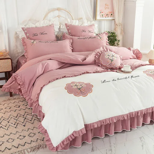 Title 2, Conjunto de cama de verão com babados de algodã...