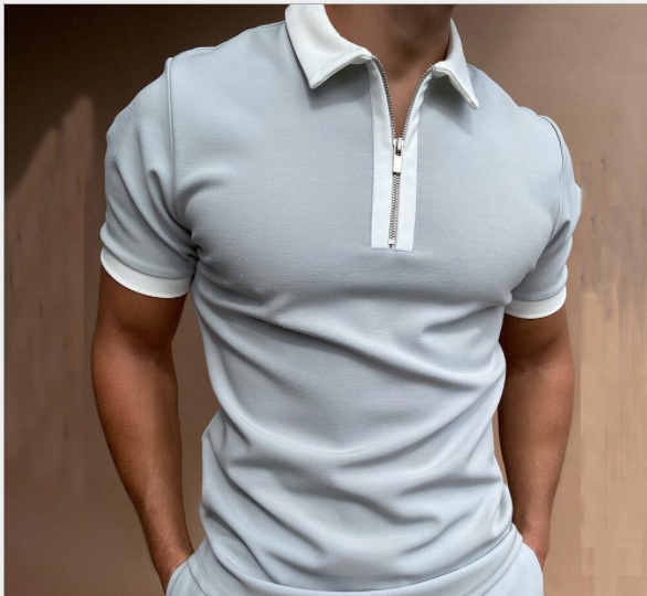 Camiseta masculina com zíper, perfeita para um visual moderno e prático. Ajuste ideal e fácil de vestir, ideal para diversas ocasiões. — foto 29