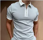 Camiseta masculina com zíper, perfeita para um visual moderno e prático. Ajuste ideal e fácil de vestir, ideal para diversas ocasiões. — foto 29