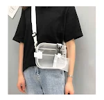 Bolsa mensageiro mini transparente de gel, simples e estilosa. Leve o essencial com você com praticidade e um toque moderno para o dia a dia. — foto 2