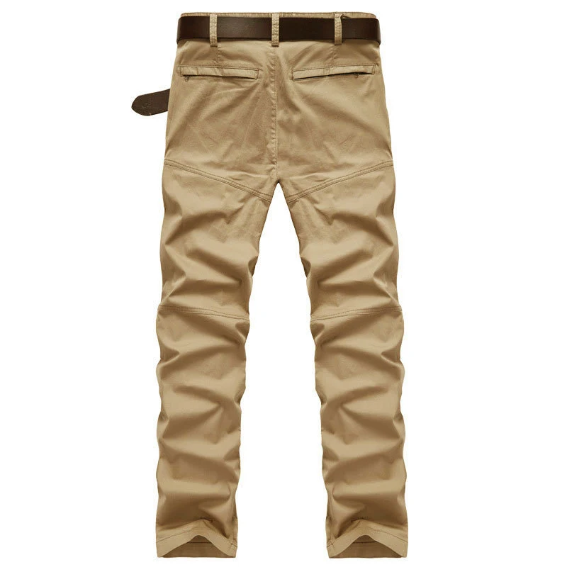 Men's Solid Color Straight Stretch Military Trousers, Comfortable and Durable, Perfect for Work or Casual Wear, a Versat — photo 1