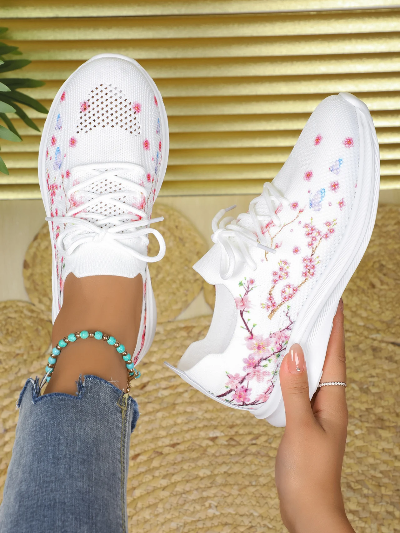 Title 8, Plus Size Printed Lightweight Fly-knit Sneakers...