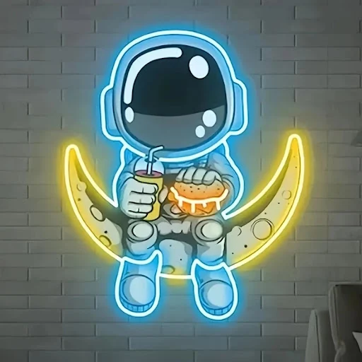 Title 8, Astronaut Lamp Wall Mounted LED Neon Light, per...