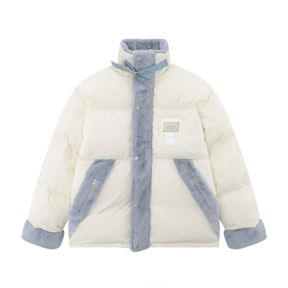 Casaco masculino de algodão acolchoado com gola alta, patchwork e contraste de cores. Conforto e estilo para o inverno, aquece com elegância. — foto 7