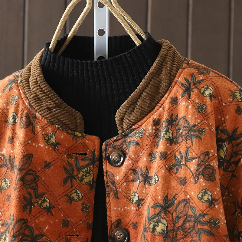 Women's Warm Thick Loose Cotton Padded Clothes Retro Stand Collar Winter Coat Comfortable & Stylish Perfect for Cold Wea — photo 6