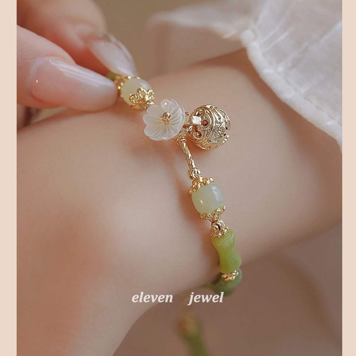 Title 3, Pulseira Feminina de Bambu Olivine, com Sino, L...