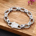 Pulseira masculina de prata de lei 925 com padrão em relevo, elegante e durável. Um acessório perfeito para realçar seu estilo diário. — foto 10