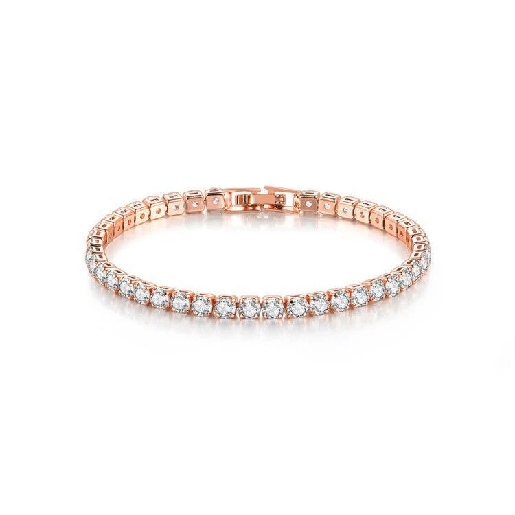 Title 1, Pulseira Tennis de Ouro com Diamantes Redondos,...