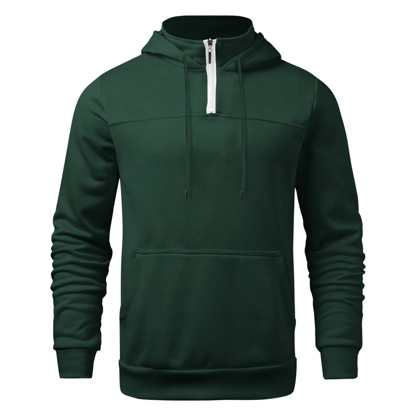 Suéter masculino com gola alta, meia zíper e estampa europeia e americana, ideal para um visual moderno e confortável no inverno. — foto 1