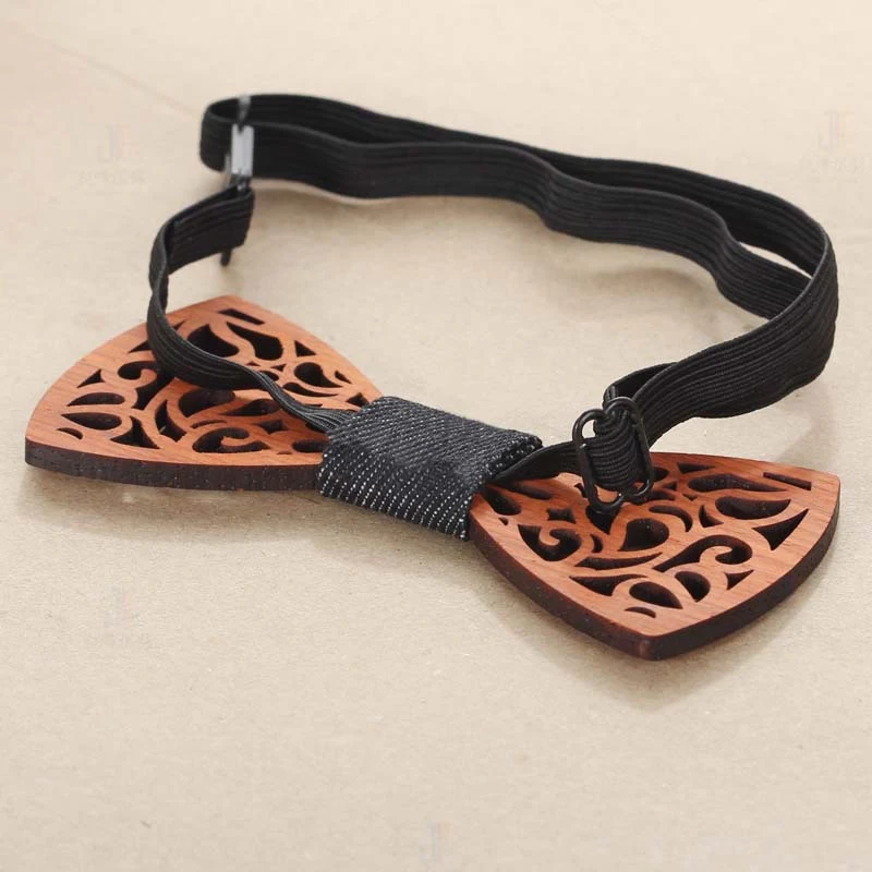 Title 17, Green hand collar red pear solid wood bow tie, ...