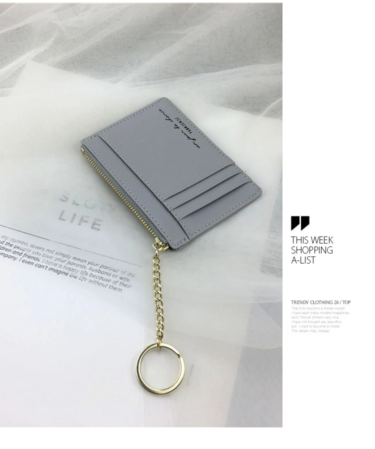 Title 19, Small And Ultra-thin Document Bag Retro Zipper ...