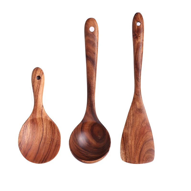 Title 12, Japanese Style Wooden Nonstick Soup Spoon Spatu...