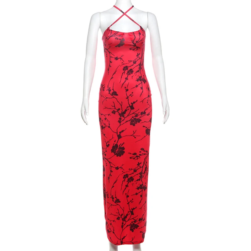 Title 13, Womens Retro Printed Dress Elegant Slim Fit