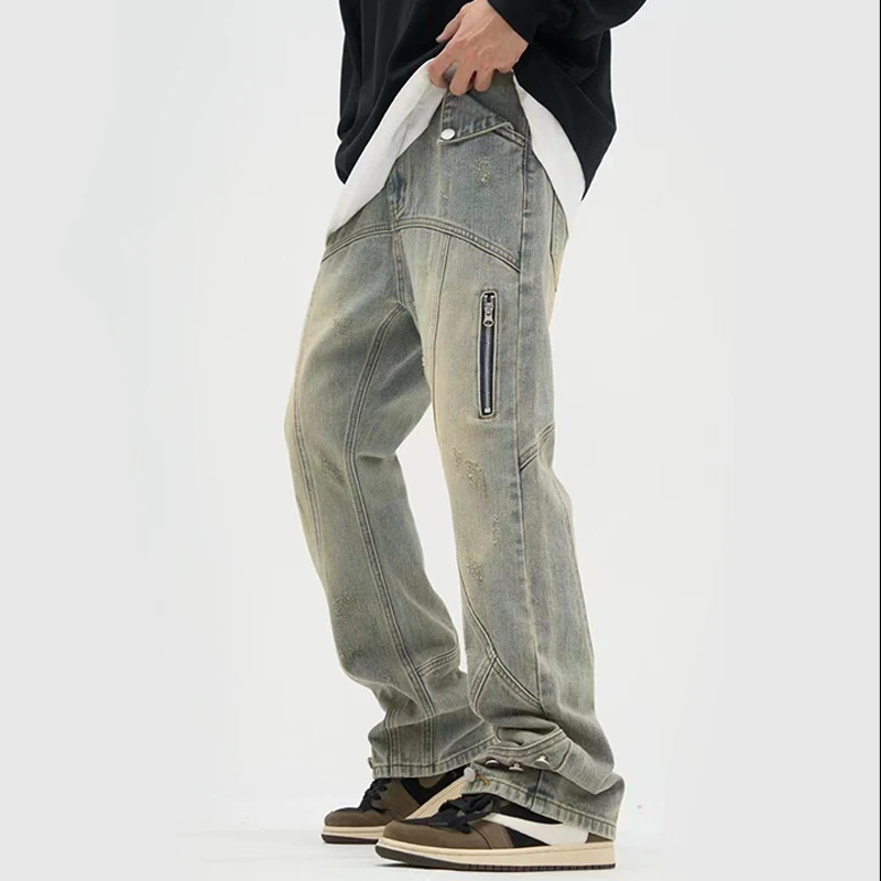 American Retro Workwear Breasted Jeans, Slightly Flared, Slimming Fit. A classic style for a flattering and timeless sil — photo 2