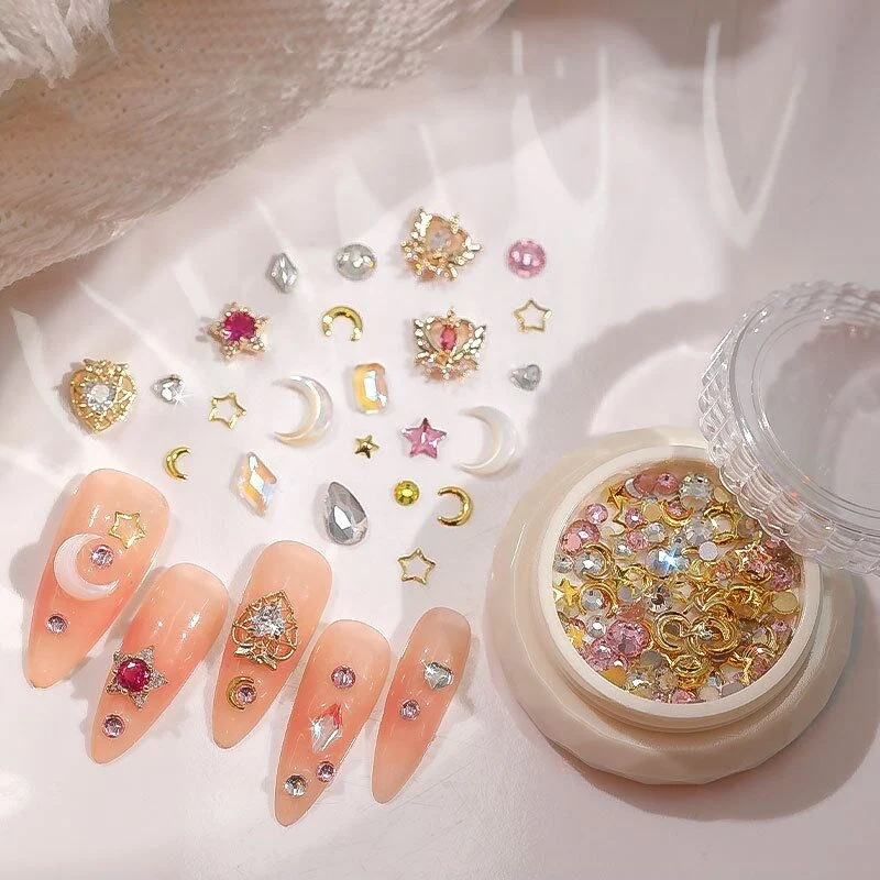 Title 4, Womens Fashion Simple Love Nail Diamond Set. A...