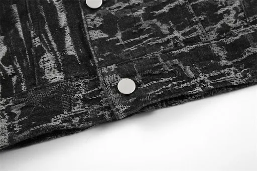 Title 5, Casaco jeans rasgado sem especificação Jacquard...
