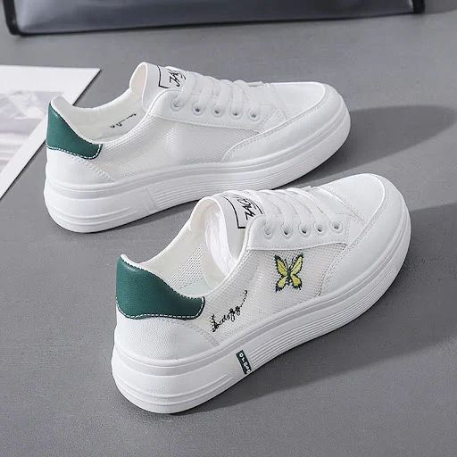 Title 8, Little White Flat Shoes for Female Students Com...