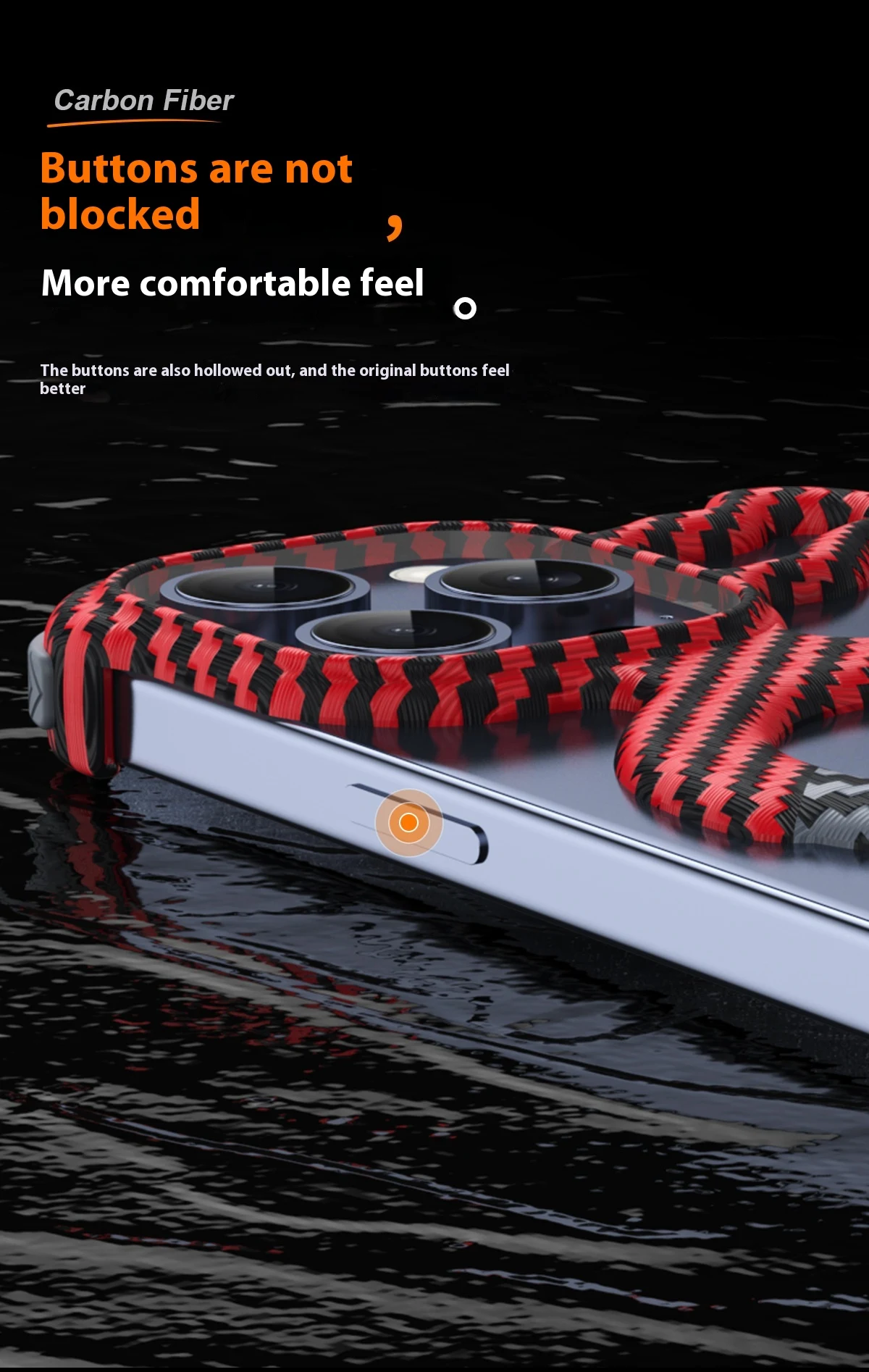 Title 7, Funda para teléfono con diseño de fibra de carb...