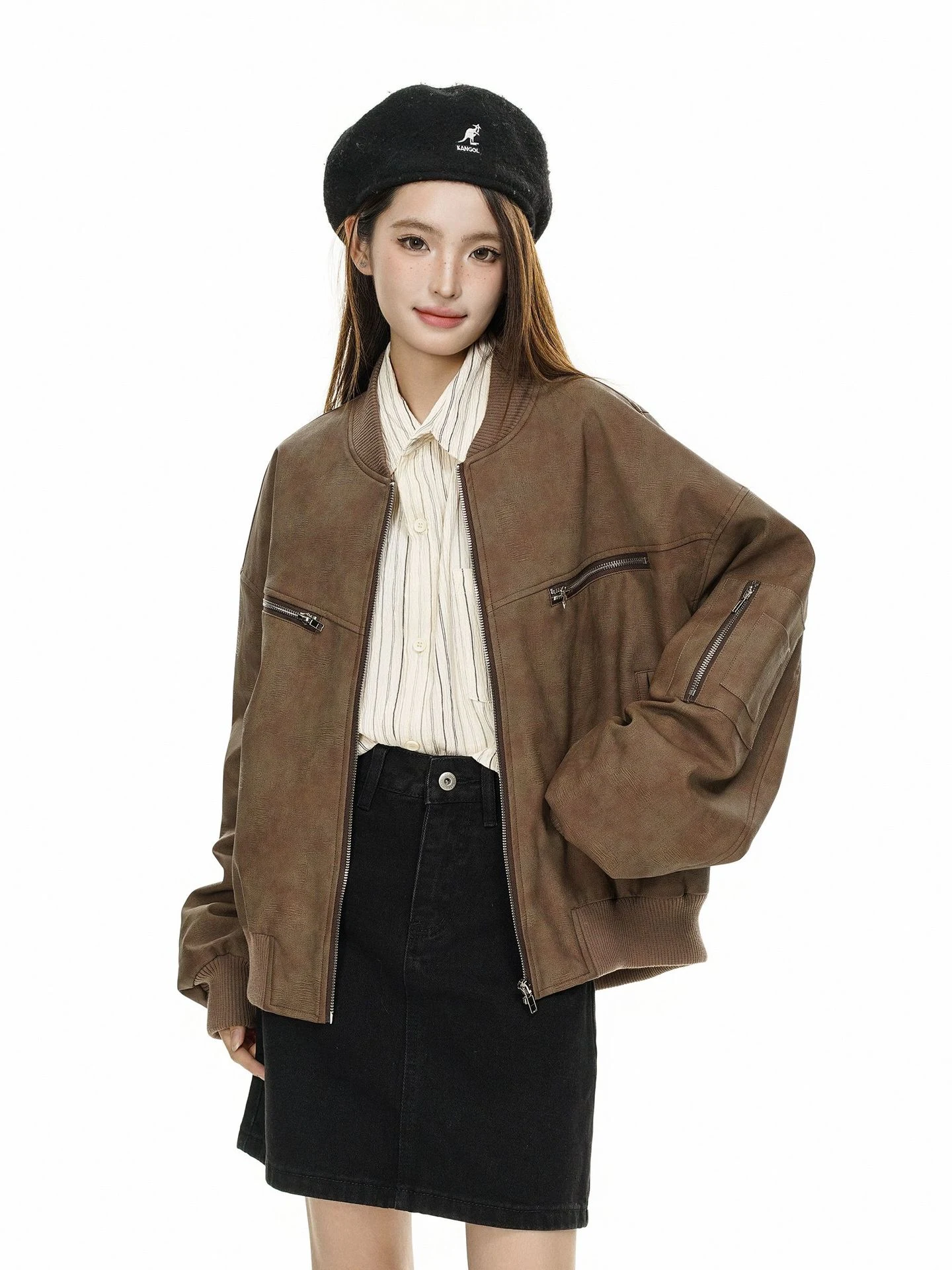 Title 2, Womens Fashion Casual Faux Leather Jacket Coat...