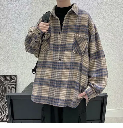Title 14, Hong Kong Style Loose Couple Contrast Shirt Jac...