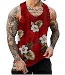 Regata masculina casual solta com estampa digital 3D para férias, leve e arejada, perfeita para o verão e muito confortável. — foto 2