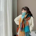 Lake Blue Orange Plaid