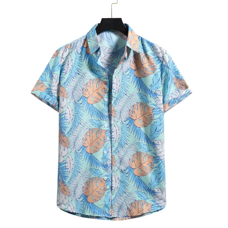 Title 5, New Mens Spring and Summer Beach Flower Hawaii...