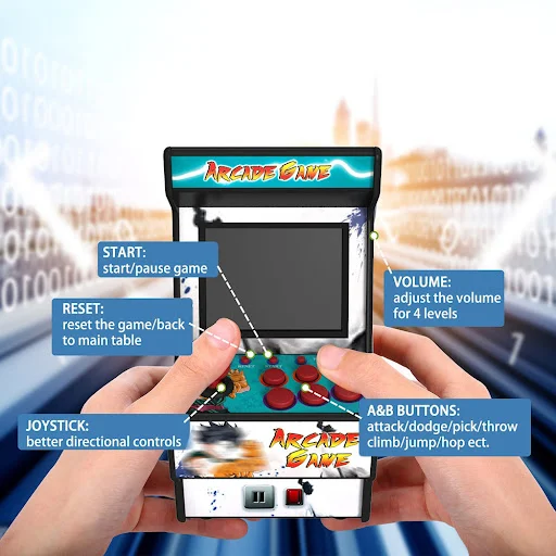 Title 2, Mini 156 Arcade 16-bit Retro Handheld Game Cons...